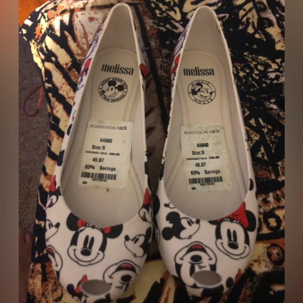 Melissa Minnie Mouse Ballet Disney Flats Size 5 - Picture 2 of 10